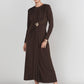 Draped Front Dress- Brown