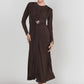 Draped Front Dress- Brown