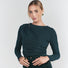 Emerald Mickie Top by Adina Las Vegas featuring a stylish, fitted design with long sleeves and elegant details.