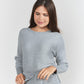 Sweater Rib Top- Gray