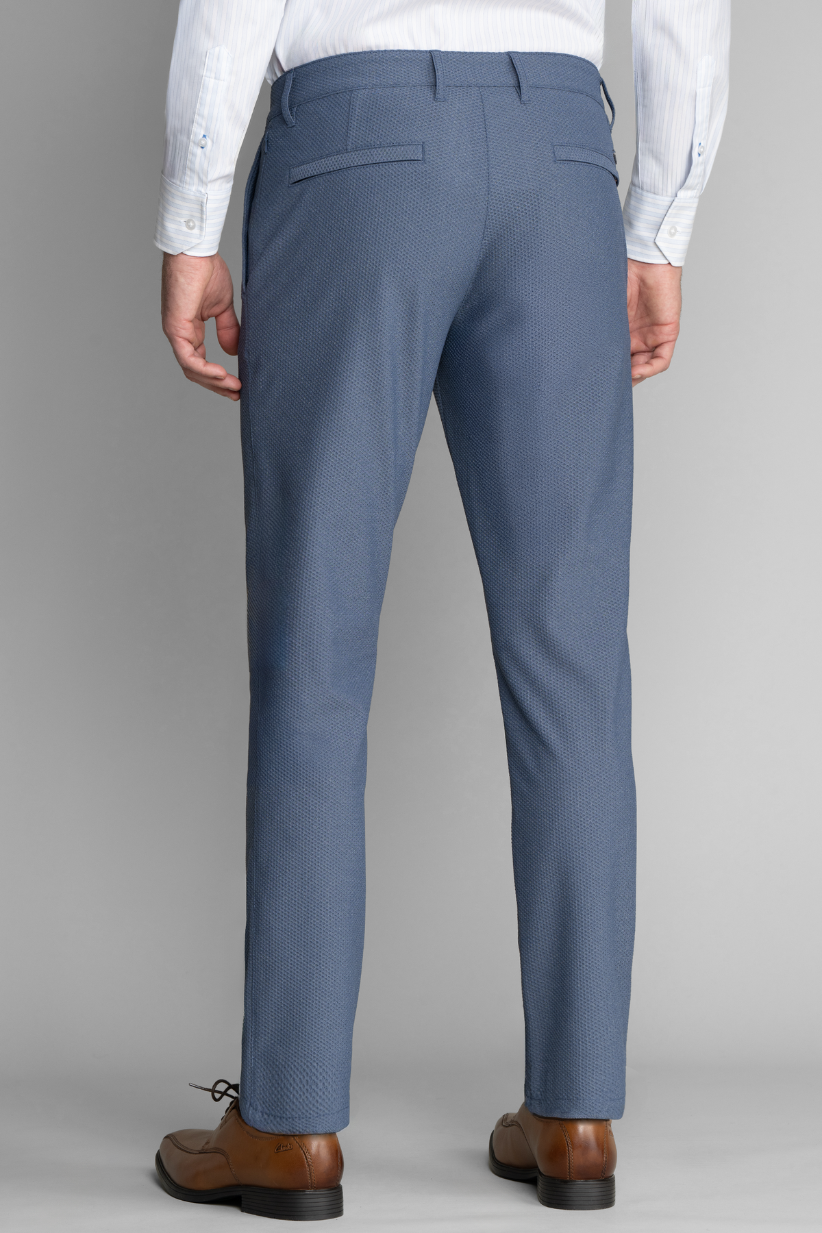 Twillory AIR Pants in denim melange, back view showing relaxed fit and stylish detailing on soft, comfortable fabric.