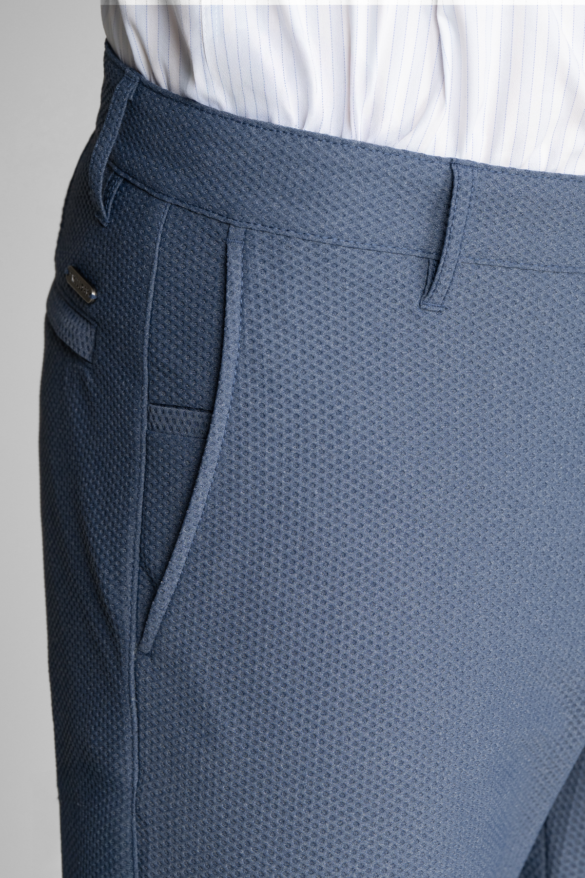 Twillory AIR Pants in denim melange with front pocket, slim fit style, showcasing casual and comfortable men's trousers.