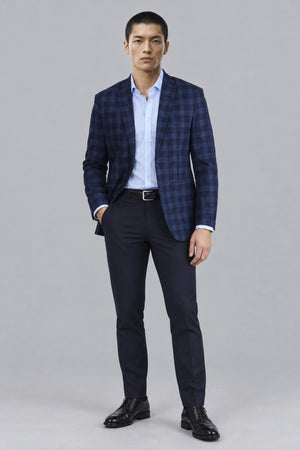 AIR Blazer // Navy Blue Plaid