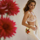 Kinga Allana Sheer Mesh Embroidered Brazilian Tanga Panty