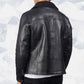 Shearling Black Leather Jacket for Women