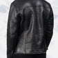 Alberto White Shearling Black Leather Jacket