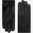 Black Aldo leather winter gloves with lambswool lining and touchscreen fingertips, crafted from Italian lambskin leather.