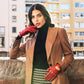 Red Alessa Italian lambskin leather driving gloves with detailed stitching and a classic fit, designed for stylish driving comfort.