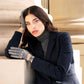 Alessa (grey) - Classic Italian lambskin leather driving gloves