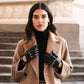 Alessa (black) - Classic Italian lambskin leather driving gloves