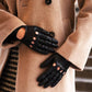 Alessa (black) - Classic Italian lambskin leather driving gloves