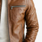 AleX Leather Brown Jacket - Men Leather Jacket Brown