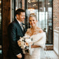 Ivory with Black Tips Bridal Fur Shawl (Lilian Wht03)