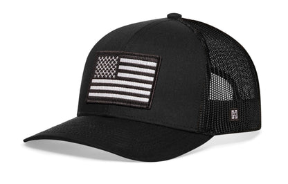 American Flag Trucker Hat  |  Monochrome USA Snapback