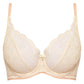 Samanta Anabelle Biscuit Sheer Lace Plunge Underwire Bra-4