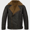 Anderson Black Sheepskin Shearling Leather Jacket - Black