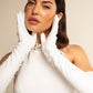 Angelina (white) - Italian silk lined 16-button length leather bridal / opera gloves