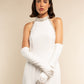 Angelina (white) - Italian silk lined 12-button length leather bridal / opera gloves