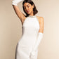 Angelina (white) - Italian silk lined 12-button length leather bridal / opera gloves