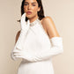 Angelina (white) - Italian silk lined 16-button length leather bridal / opera gloves