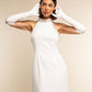 Angelina (white) - Italian silk lined 12-button length leather bridal / opera gloves