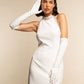 Angelina (white) - Italian silk lined 12-button length leather bridal / opera gloves