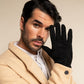 Angelo (black) – Italian suede leather gloves with luxurious cashmere lining