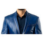 Archie Blue Leather Blazer – Leather Blazer for Men