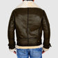 Army Green Men’s B3 Bomber Shearling Leather Jacket
