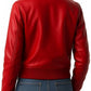 Audrey Leather Red Jacket – Stylish Women’s Red Leather Jacket