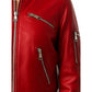 Audrey Leather Red Jacket – Stylish Women’s Red Leather Jacket