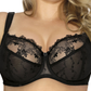 Sheer Lace Full Figure Bra Aurora Black-4
