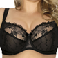 Sheer Lace Full Figure Bra Aurora Black-4