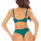 Soft Sheer Mesh Balconette Bra Axami Stripe Green-3