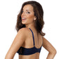 Sheer Lace Soft Cup Bra Coco Navy Blue-1