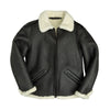 Men B-6 Black Shearling Bomber Jacket - Black