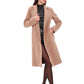 Geneva Classic Wraparound Wool Blend Overcoat in Camel