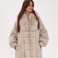 Genuine Polar Fox Boucle Down Coat