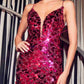 Cinderella Divine B1141 Floor Length Sexy V-Neck Paillette Fitted Gown Side Slit