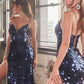 Cinderella Divine B1141 Floor Length Sexy V-Neck Paillette Fitted Gown Side Slit