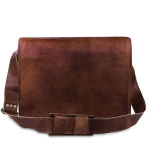 Brown Classy Leather Bags Prime Satchel messenger bag with adjustable shoulder strap and multiple compartments.