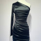 Ladivine B2313 Dress One Shoulder Long Sleeve Cocktail Dress