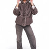 Montana Eco-Fur Down Coat in Grey - Grey