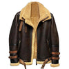 B3 Flight Sheepskin Aviator Fur Leather Jacket - -