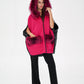 Saga®Furs Silver Fox Wool Alpaca Poncho Vest in Fuchsia