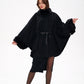 Genuine Scandinavian Mink Fur Double Face Wool Poncho