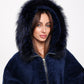 Genuine Shearling Silver Fox Trim Jacket