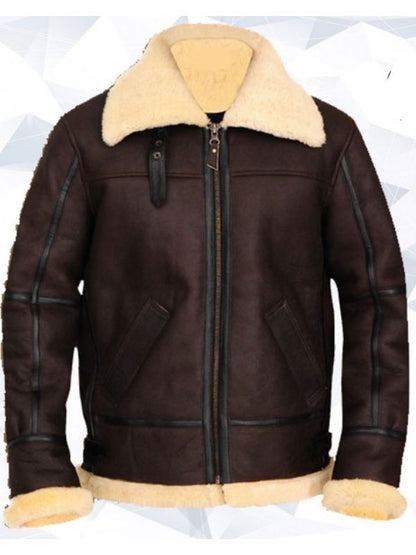 B3 Bomber Aviator Shearling Leather Jacket