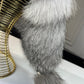 Genuine Silver Fox Fur Genuine Leather Hat