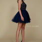 Nox Anabel B652 Short Dress Poofy A-Line Tulle Skirt Halter Neck